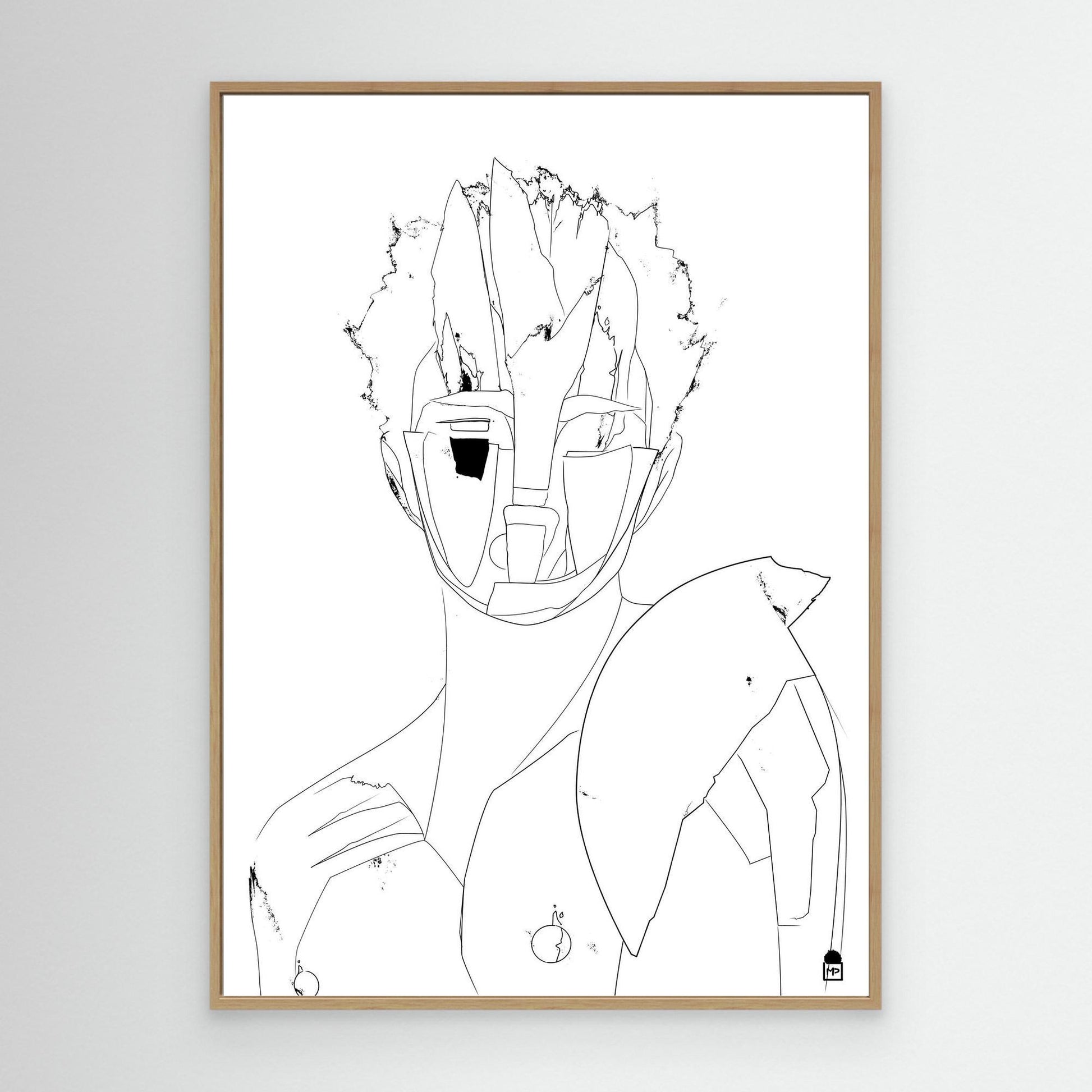 WARRIOR FACE OUTLINE