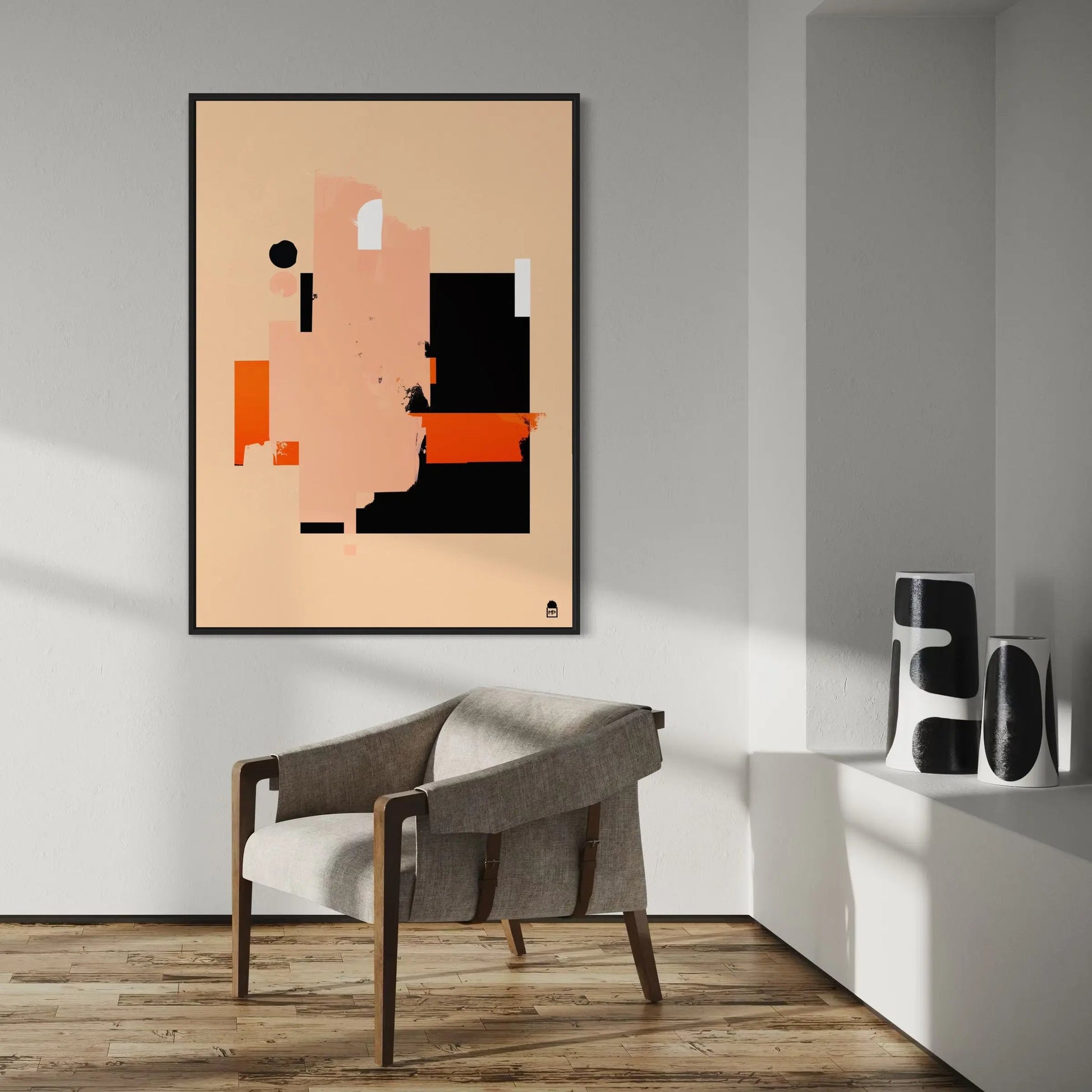 Colorful abstract composition where the balance of graphic masses evokes strength and visual harmony.