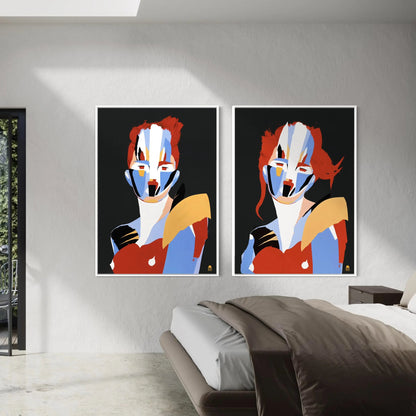 Expressive artwork with vivid contrasts, contemporary abstract painting for unique interior.