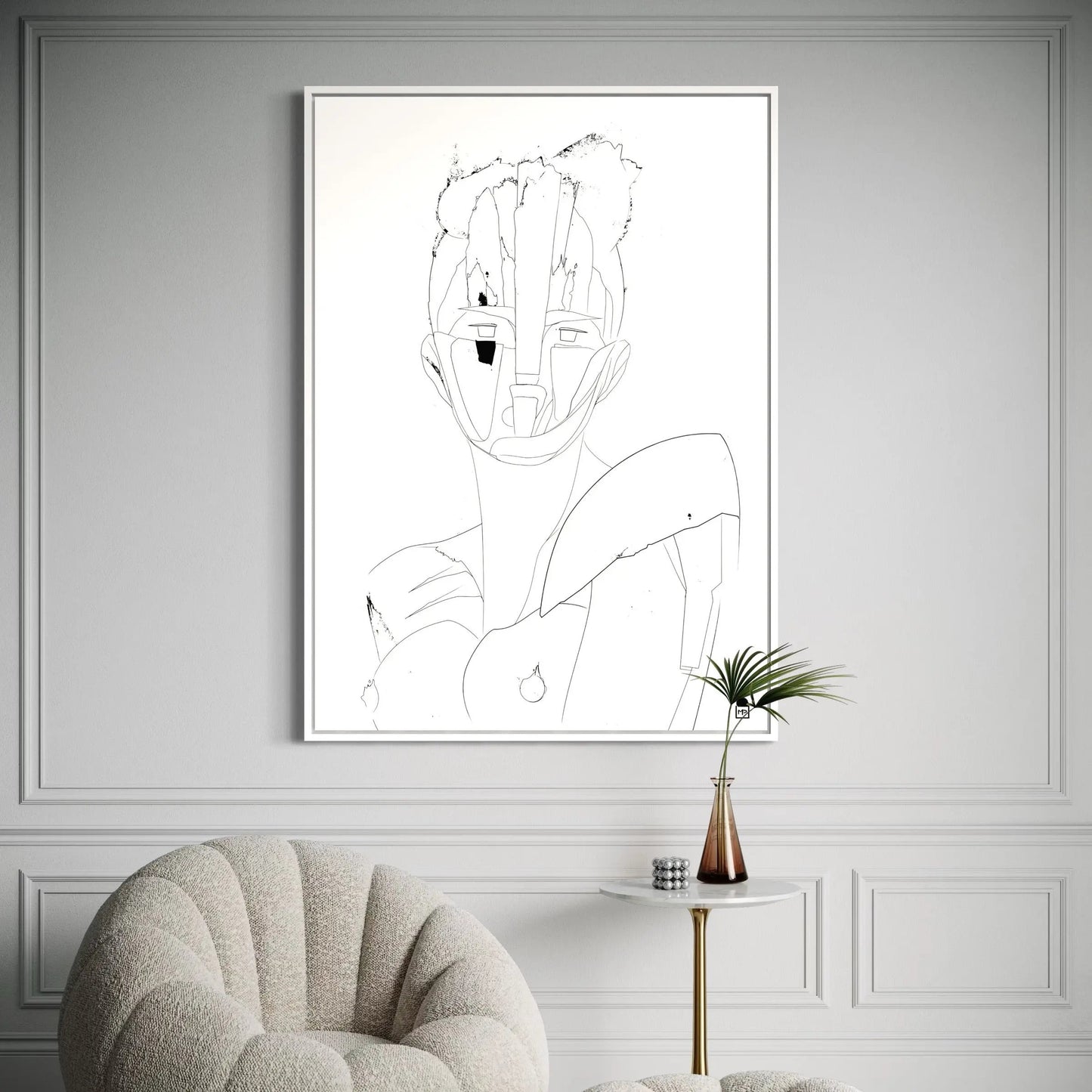 Expressive stylized silhouette, contemporary decorative abstract painting.