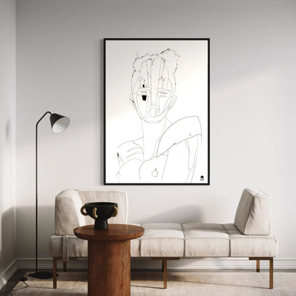 Simple and elegant drawn artwork, modern painting ideal for wall decoration.