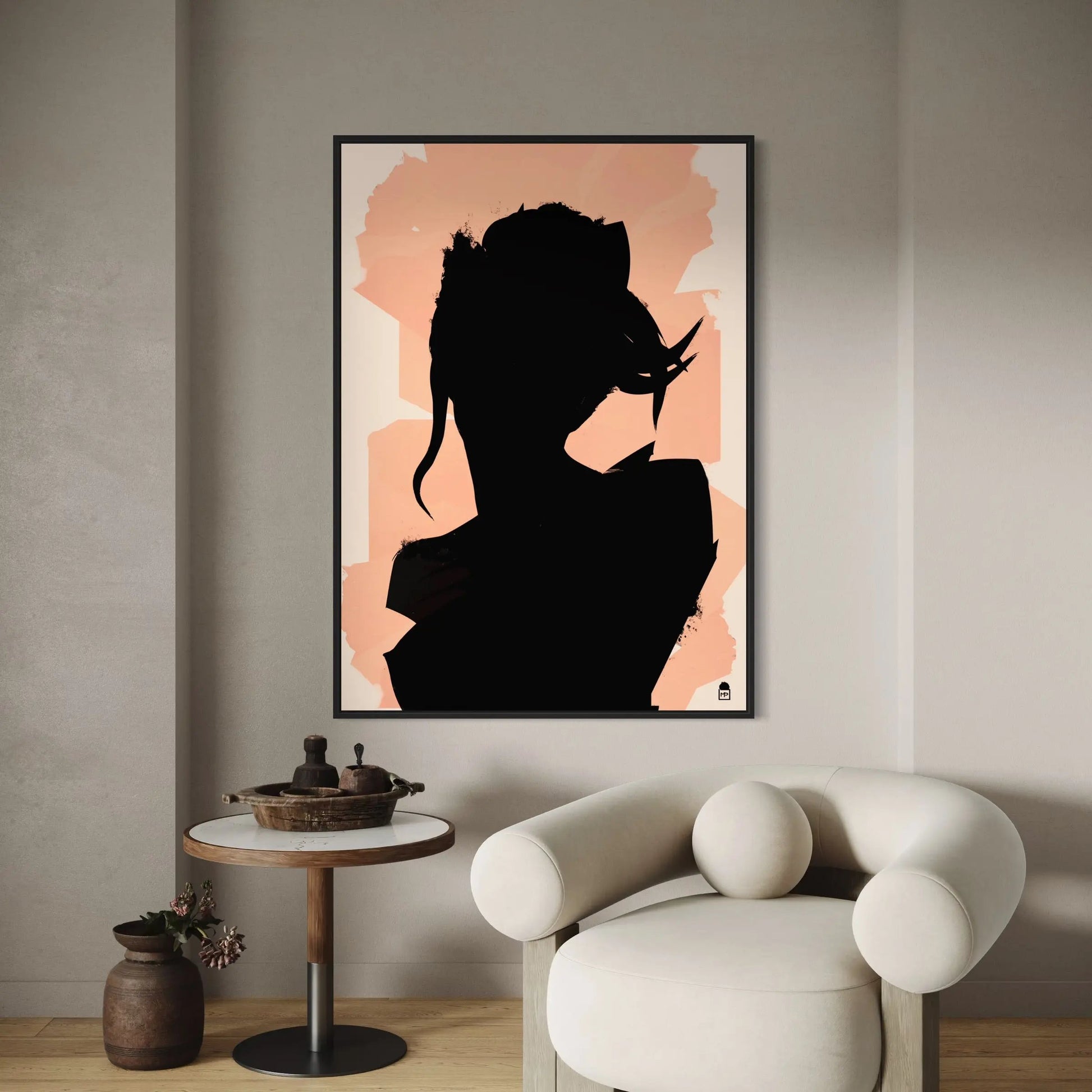 Abstract shadow in pastel contrast, modern decorative wall painting.