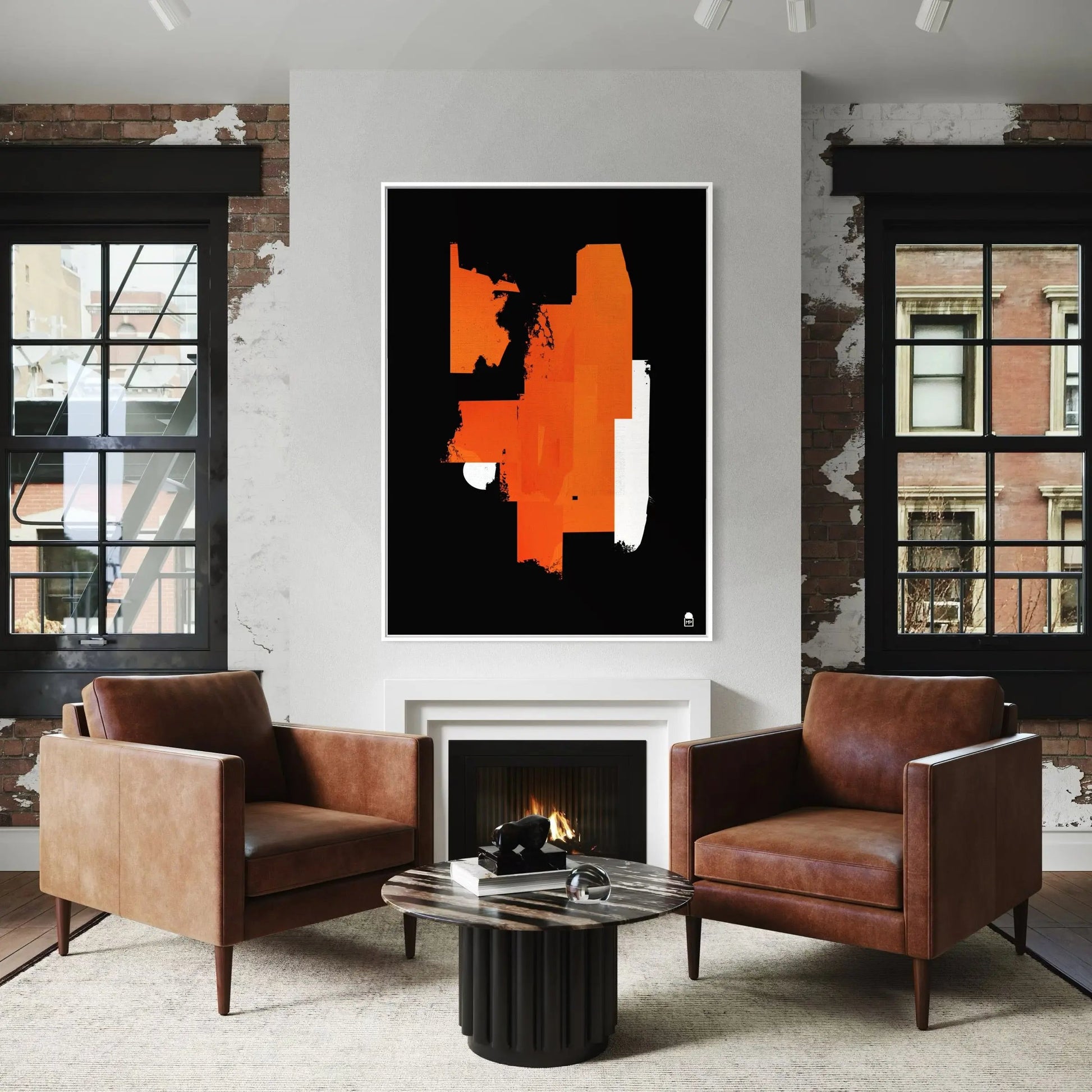 Colorful abstraction with powerful contrast symbolizing mystery and expressive intensity.