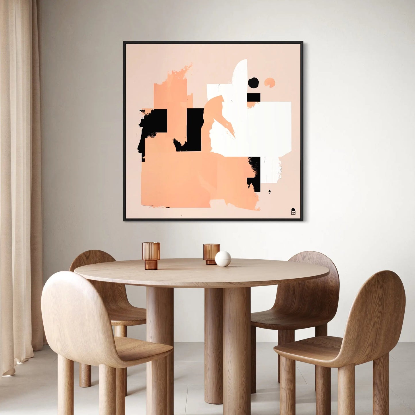 Colorful abstraction with rectangular volumes, revealing a modern and wall-oriented aesthetic.