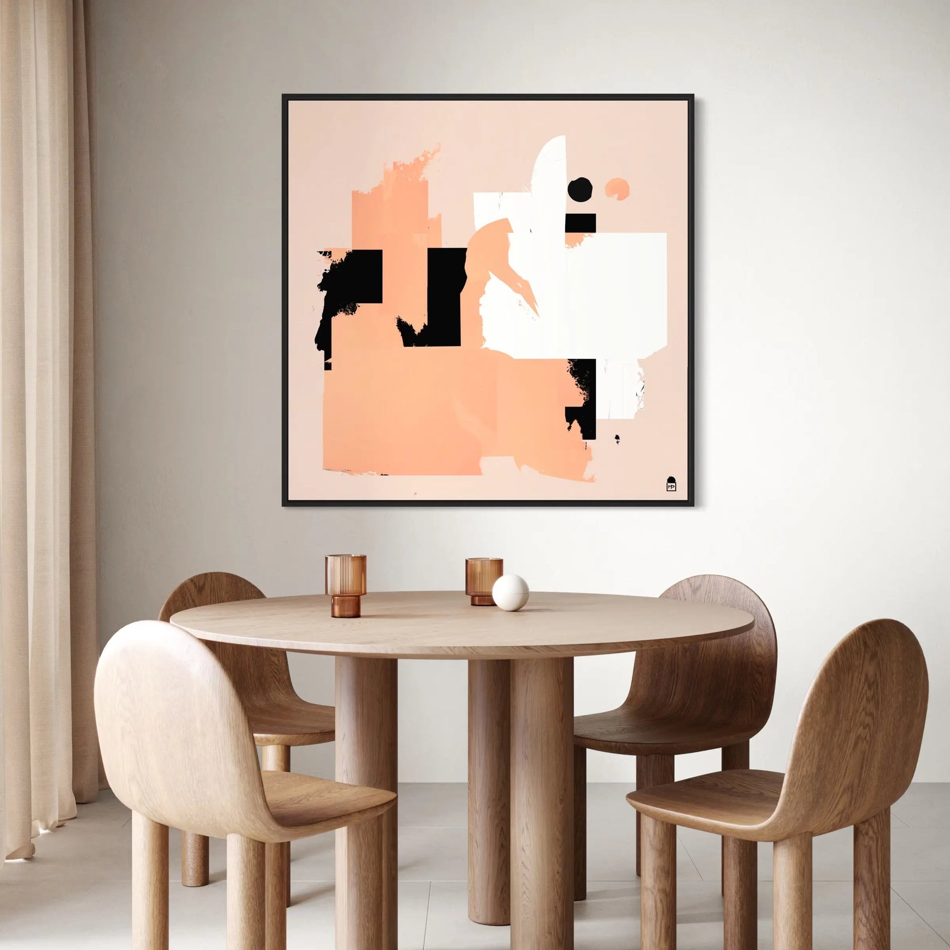 Colorful abstraction with rectangular volumes, revealing a modern and wall-oriented aesthetic.