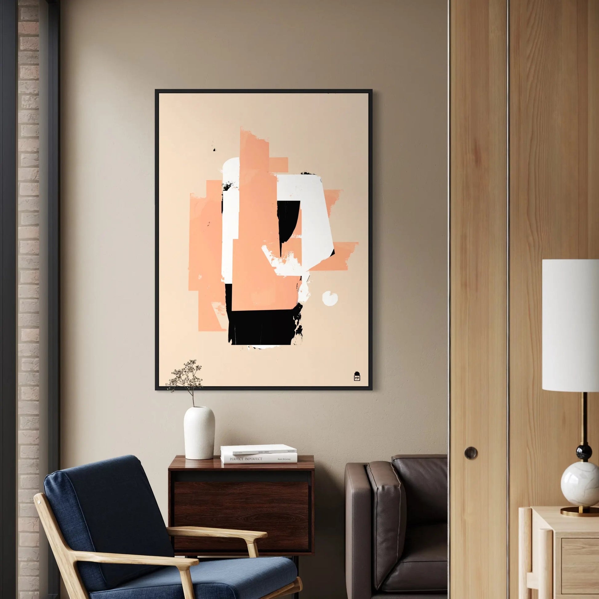 Colorful abstract artwork expressing rhythm and vitality through geometric forms in tension.