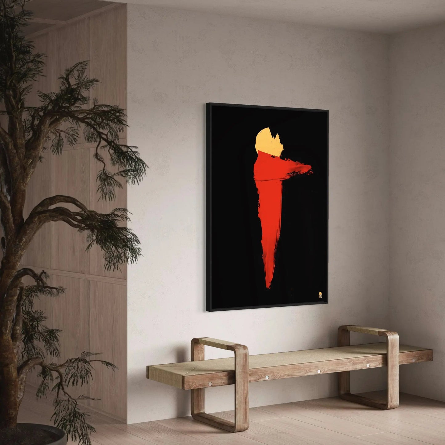 Modern abstraction evoking presence and mystery through refined shapes.