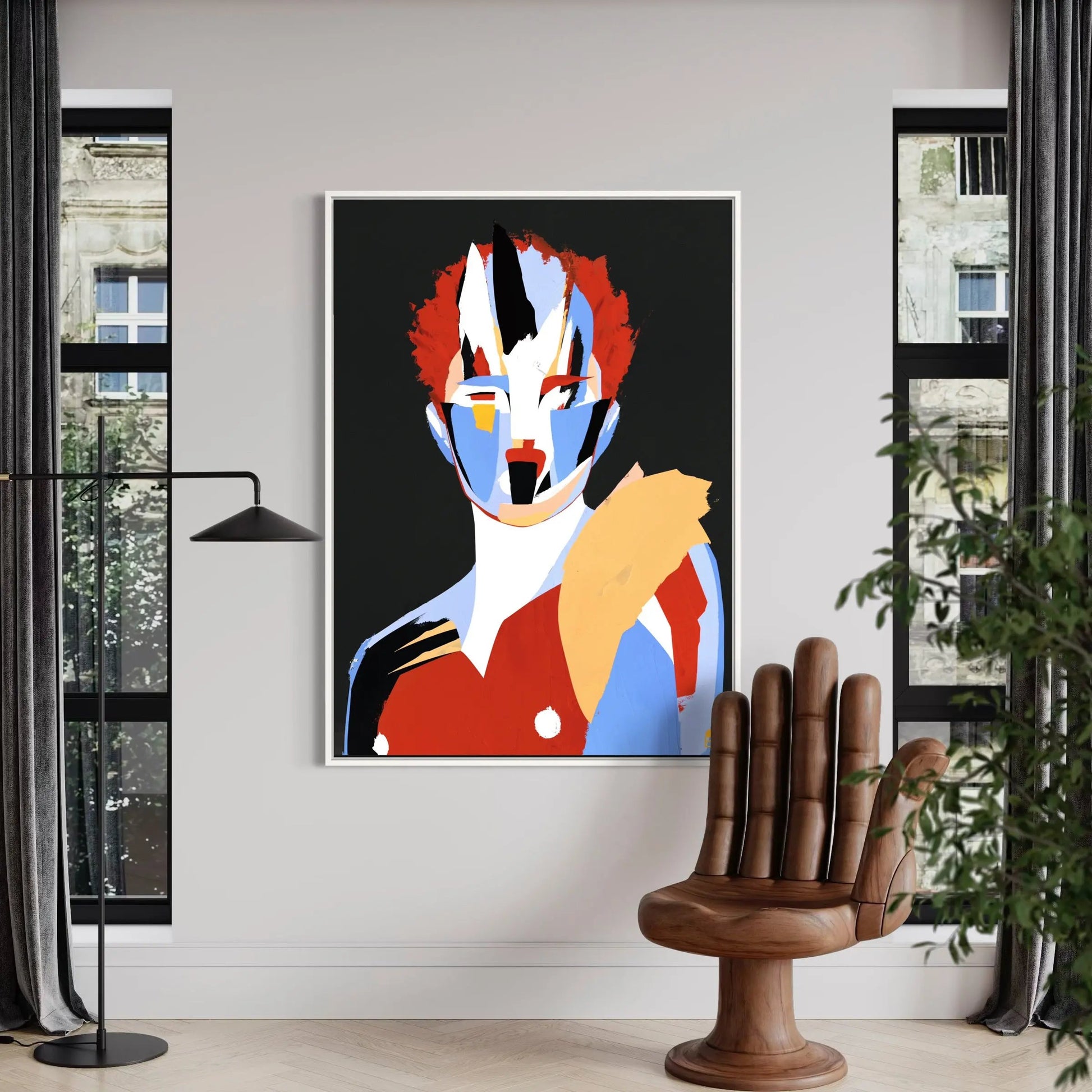 Expressive and powerful artwork, colorful abstract painting perfect for modern decoration.