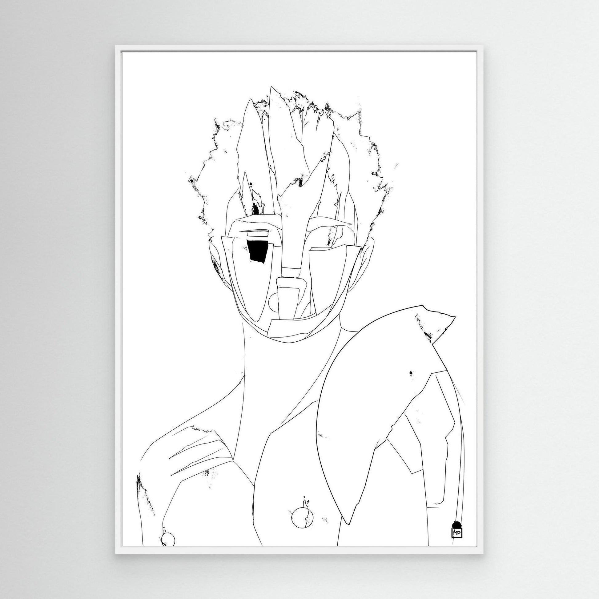 WARRIOR FACE OUTLINE